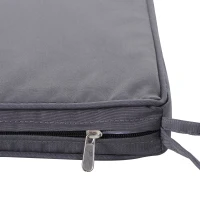 Outsunny Lot de 2 Coussins de chaise de jardin Coussin chaise extérieur Coussins d'assise déhoussables Rembourrage 5 cm Tissu Polyester dim. 45L x 45l cm Gris foncé(m-7)