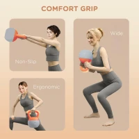 SPORTNOW 8KG Soft Kettlebell, Kettlebell with Non-Slip Handle for Home Gym, Weight Lifting, Strength Training, Orange/Grey(m-5)