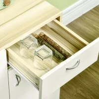 HOMCOM Buffet de cuisine armoire de cuisine contemporaine -armoire de rangement- buffet haut - 5 portes, 1 tiroir, 3 niches - 102 x 48 x 180 cm(m-10)