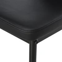 HOMCOM Conjunto de Comedor de Mesa y 4 Sillas 5 Piezas Mesa Rectangular de Vidrio Templado y Sillas Tapizadas en PU Negro(m-10)