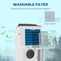 HOMCOM 14000 BTU Mobile Air Conditioner for Room up to 35m², Smart Home WiFi Compatible, with Dehumidifier, Fan, 24H Timer(m-8)