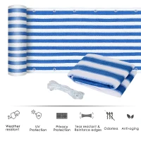 Telo Protettivo in HDPE, Copertura Frangivento per Balcone e Giardino, Bianco e Blu (5m x 0.9 m)(m-6)