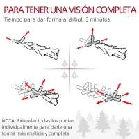 HOMCOM Árbol de Navidad Sobremesa 60 cm con 20 Luces LED 141 Ramas 5 Piñas 5 Racimos de Bayas Rojas y Soporte de Metal Verde(m-7)