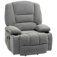 HOMCOM Fauteuil releveur relax électrique, fonction massage et chaleur, inclinaison réglable, repose-pied, télécommandes, gris