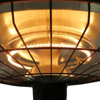 Outsunny Adjustable Power 1000/2500W Infrared Halogen Electric Patio Light Heater, Ceiling Hanging Mount -Black(m-8)