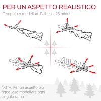 HOMCOM Albero di Natale 182.88cm con 479 Rami Innevati, Design Alto e Stretto con Base Pieghevole, Verde(m-7)