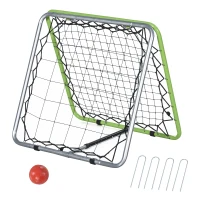 HOMCOM Football Training Net, Soccer Kickback Target Goal Both Side Rebounder Net, Adjustable Angle Goal Training Set for Kids and Children to Practice in Playground, Backyard(m-1)