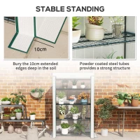 Outsunny Four-Tier Mini Greenhouse - Green/White(m-7)