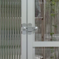 Outsunny 6 x 8ft Polycarbonate Greenhouse with Rain Gutters, Large Walk-In Green House with Door and Window, Garden Plants Grow House with Aluminium Frame(m-9)