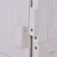Outsunny Armoire abri de Jardin Remise pour Outils 3 étagères Porte loquet Toit Pente bitumé 68L x 65l x 214H cm pin Massif traité Blanc(m-8)
