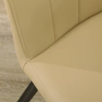 HOMCOM Lot de 4 chaises de salle à manger assise en similicuir rembourrée épais pieds en acier avec dossier noir(m-9)