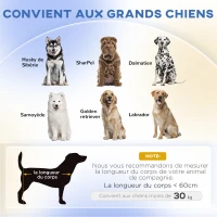 PawHut Canapé pour chien grand lit surélevé pour chien coussin lavable cadre en bois tissu polyester 98 x 67 x 25 cm gris(m-4)