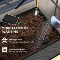 Outsunny 60 x 120cm Raised Garden Bed with Wooden Base - Natural(m-7)