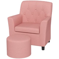 AIYAPLAY 2PCs Kids Sofa Set with Footrest, for Playroom, Bedroom, Pink(m-11)
