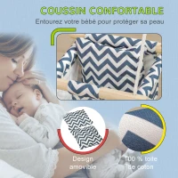 AIYAPLAY Balançoire pour bébé siège bébé balançoire avec barre de sécurité et corde réglable de 110 à 180 cm en tissu bleu(m-4)