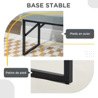 HOMCOM Banc bout de lit banquette banc en tissu velours cadre en acier 100 x 35 x 47 cm bleu clair(m-6)