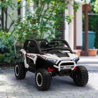 AIYAPLAY 2 Seater 24V 7AH Ride on Truck, Battery Powered Electric Ride On Car w/ Remote, Suspension, 3 Speeds, White(m-10)
