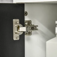 kleankin Modern Bathroom Sink Cabinet, Under Sink Storage Cabinet, with Adjustable Shelf and Solid Wood Legs, Black and White(m-9)