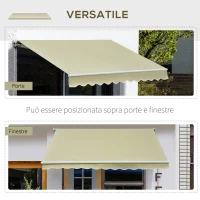 Outsunny Tenda da Sole a Bracci per Esterno con Manovella, Metallo e Poliestere, 3x2.5m Beige(m-7)