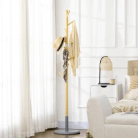 HOMCOM Portemanteau sur pied portant à vêtements vestiaire 8 patères meuble d'entrée pour vêtements chapeaux entrée(m-2)