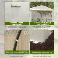 Outsunny Serra a Tunnel per Giardino con 6 Finestre e Porta a Rullo, in Acciaio e PE, 3.5x3x2 m, Bianco(m-5)