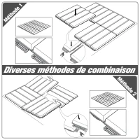 Outsunny Caillebotis - Dalles terrasse - Lot de 18 - emboîtables, Installation très Simple - Petits Carreaux Composite Plastique(m-6)