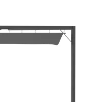 Outsunny 3 x 3(m) Outdoor Pergola Retractable Canopy Wall Mounted Gazebo Patio Shelter Sun Shade, Grey(m-7)