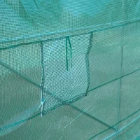 Outsunny Invernadero de Exterior 4x2x2 m Invernadero de Túnel con 6 Ventanas de Malla y Puerta Enrollable con Cremallera Invernadero de Huerto Anti-UV para Patio Jardín Verde(m-8)