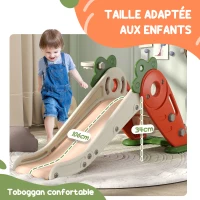 AIYAPLAY Toboggan pour enfants, pliable 3 en 1 avec panier de basket, escalade, usage intérieur extérieur, de 1 à 3 ans, orange(m-8)