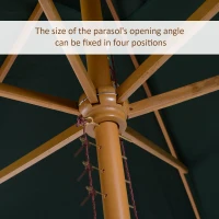 Outsunny Ombrellone 2x3 m da Giardino Impermeabile, in Legno e Poliestere 180G, Nero(m-6)