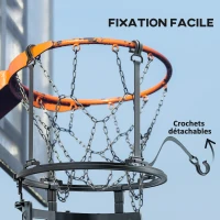 SPORTNOW Retour de ballon de basket-ball système de renvoi du ballon de basket rotation à 360° 35,6 x 35,6 x 75,5 cm noir(m-7)