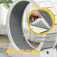 PawHut 30" Wooden Cat Running Wheel with Brake, White(m-8)