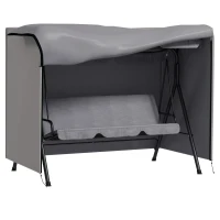 Outsunny Capa para Móveis de Jardim Capa Protetora para Baloiços de Exterior com Fecho de Correr 205x124x164 cm Cinza Claro(m-1)