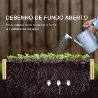 Outsunny Floreira de Madeira com Treliça para Plantas Trepadeiras e 2 Caixas de Cultivo para Pátio Varanda 230x60x110 cm Madeira(m-7)