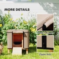 PawHut Water-Resistant Rabbit Hutch Cover for X-D2-0047 and Similar Models, 43 x 52 x 37cm, Brown(m-6)