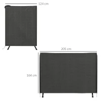 Outsunny Capa para Móveis de Jardim Capa Protetora para Baloiços de Exterior com Fecho de Correr 205x124x164 cm Cinza Escuro(m-3)