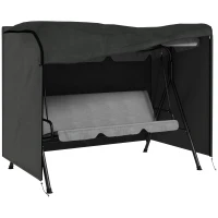 Outsunny Capa para Móveis de Jardim Capa Protetora para Baloiços de Exterior com Fecho de Correr 205x124x164 cm Cinza Escuro(m-1)