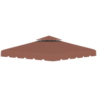 Outsunny Toldo de Substituição para Pérgola 300x300 cm com Duplo Teto e 8 Orifícios de Drenagem Marrom(m-1)