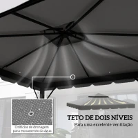 Outsunny Toldo de Substituição para Pérgola 300x300 cm com Duplo Teto e 8 Orifícios de Drenagem Cinza Claro(m-4)