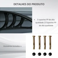 Outsunny Marquise para Portas e Janelas 100x75x23 cm Marquise de Proteção contra Sol e Chuva com Cobertura de Policarbonato Preto(m-5)