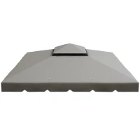 Outsunny Toldo de Substituição para Pérgola 300x300 cm com Duplo Teto e 8 Orifícios de Drenagem Cinza Claro(m-11)