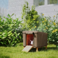 PawHut Water-Resistant Rabbit Hutch Cover for X-D2-0047 and Similar Models, 43 x 52 x 37cm, Brown(m-2)