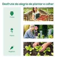 Outsunny Estufa tipo Túnel 400x200x205 cm Estufa de Jardim com Porta Enrolável e 6 Janelas Cobertura de PE 140 g/m² Verde(m-7)