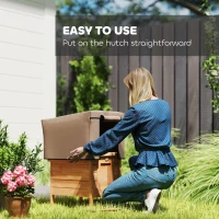 PawHut Water-Resistant Rabbit Hutch Cover for X-D2-0047 and Similar Models, 43 x 52 x 37cm, Brown(m-5)