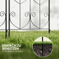 Outsunny Metalen Klimrek 2-delig Set voor in de grond roestvrij Klimhulp met Vogeldesign voor Klimplanten 50x120 cm Zwart(m-8)