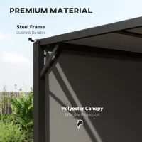 Outsunny 3 X 3 Meters Pergola with Sliding Roof, Garden Gazebo with Adjustable Sun Shade Canopy and Steel Frame, Charcoal Grey(m-4)