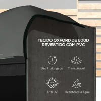 Outsunny Capa para Móveis de Jardim Capa Protetora para Baloiços de Exterior com Fecho de Correr 205x124x164 cm Cinza Escuro(m-4)