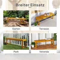Outsunny 2-Sitzer-Bank, Gartenbank aus Kiefernholz mit Latten-Sitz, Rustikale Außenbank für Garten, Veranda, Terrasse, Teak(m-6)