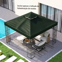 Outsunny Toldo de Substituição para Pérgola 3x3 m Toldo de Substituição com Teto Duplo Proteção UV 30+ Toldo para Pérgola Verde(m-7)