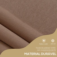 Outsunny Toldo Manual Retrátil com Manivela 300x120x210-300 cm com Altura Ajustável Impermeável para Jardim Varanda Marrom(m-6)